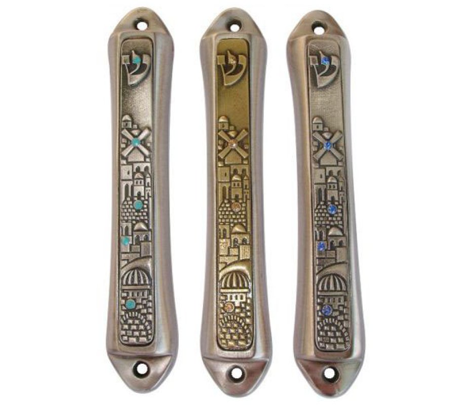 Windmill Jerusalem design Mezuzah by Yealat Chen 1 in stock