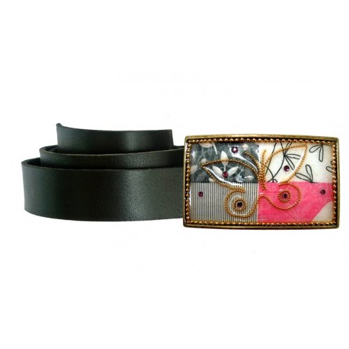 Woman's Belt with Butterfly Leaf Design Buckle by Iris Design