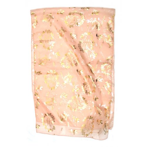 Woman's Head Scarf, Song of Songs Verse with Harp & Dove Image - Peach or Maroon