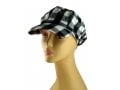 Womens Checked Cap with Metallic Threads