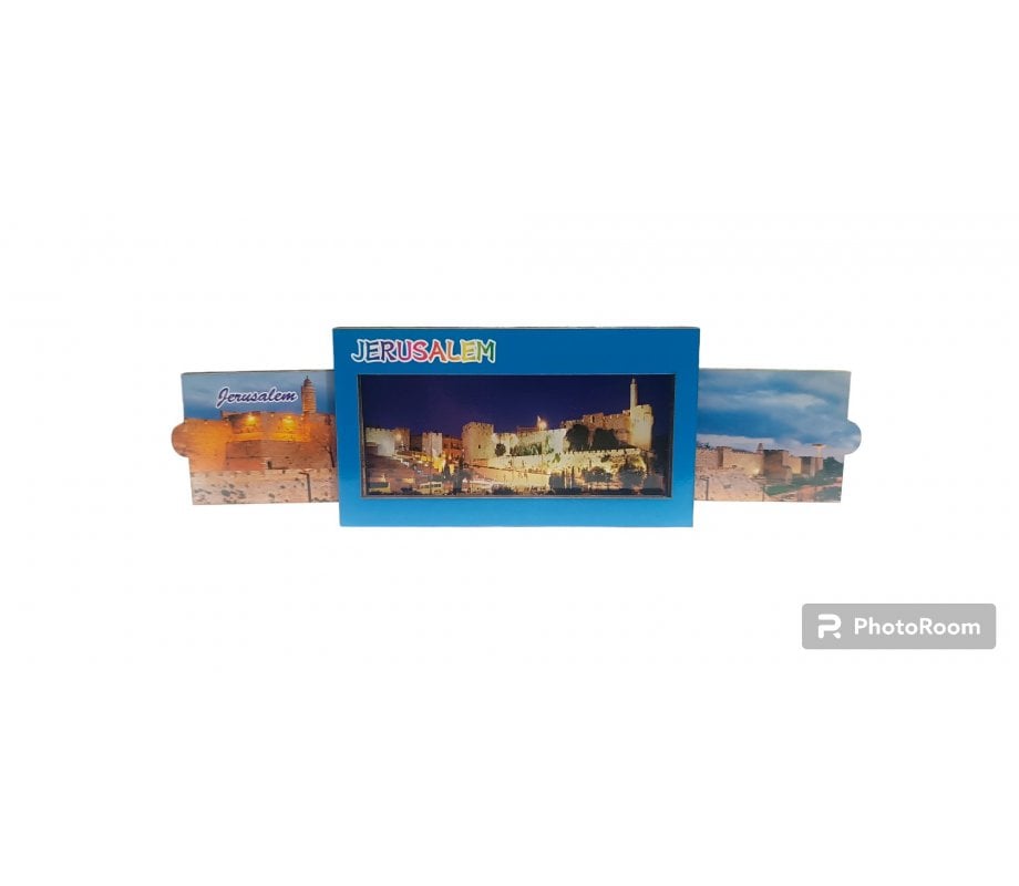 Wood Magnet with Slide-Open Sides - Citadel of David and Jerusalem City Wall
