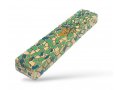 Wood Mezuzah Case with Mosaic Design - Turquoise, Green and Blue with Gold Shin