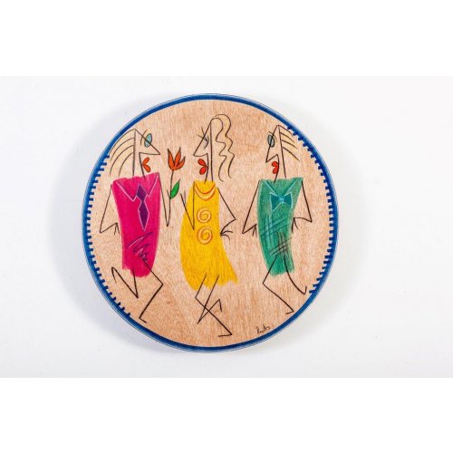 Wood Place Mat by Kakadu Art - People