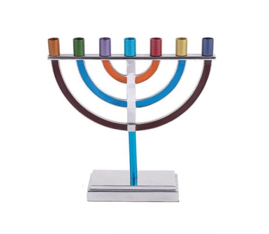 Yair Emanuel 7 Branch Menorah Classic Design - Multicolor