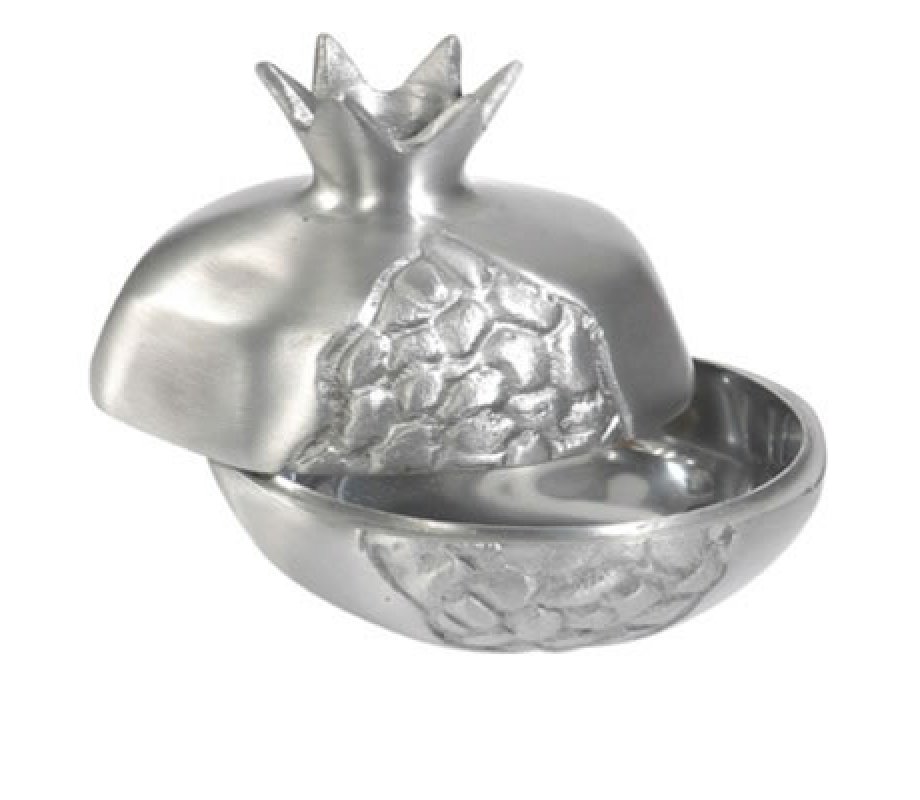 Yair Emanuel Aluminum Pomegranate Shaped Honey Dish - Silver