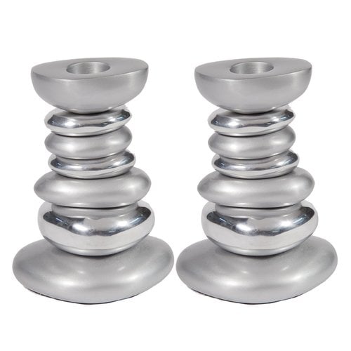 Yair Emanuel Aluminum Tower Candlestick - Stone Shapes