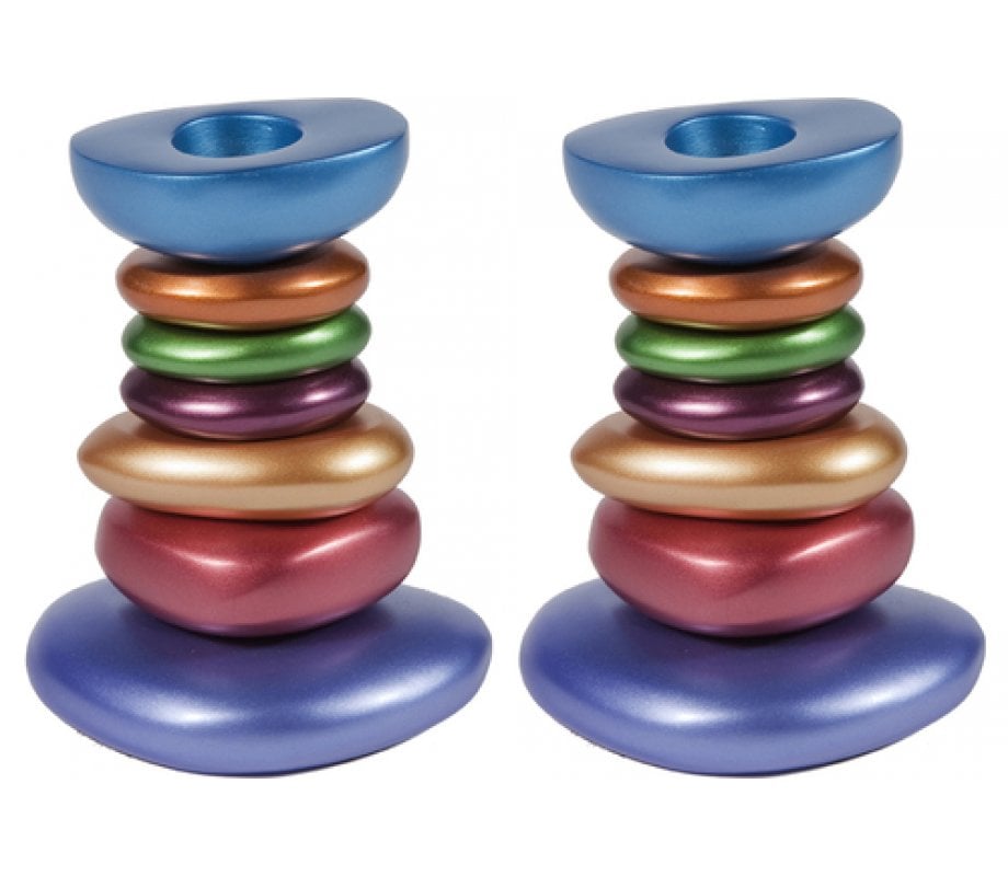 Yair Emanuel Aluminum Tower Candlestick - Stone Shapes