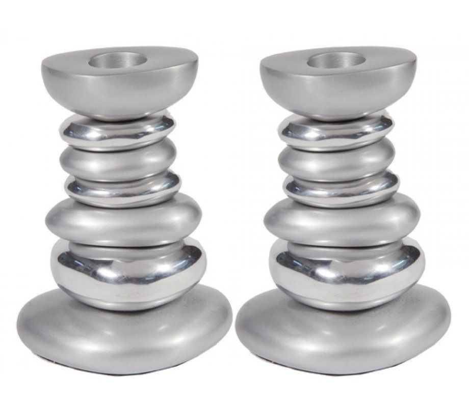 Yair Emanuel Aluminum Tower Candlestick - Stone Shapes