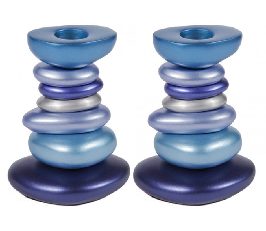 Yair Emanuel Aluminum Tower Candlestick - Stone Shapes