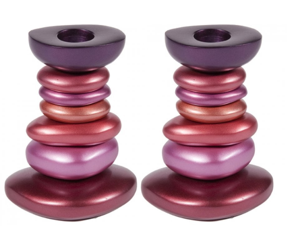 Yair Emanuel Aluminum Tower Candlestick - Stone Shapes