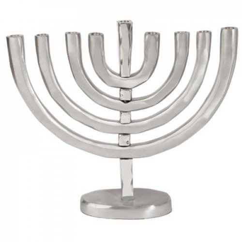 Yair Emanuel Anodized Aluminum Classic Arch Hanukkah Menorah - Silver