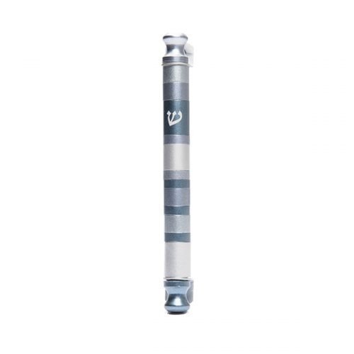 Yair Emanuel Anodized Aluminum Cylinder Mezuzah Case, Stripes - Gray