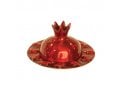 Yair Emanuel Anodized Aluminum Honey Dish with Pomegranate Cover - Ruby Red