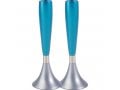 Yair Emanuel Anodized Aluminum Slender Candlesticks - Two-Tone