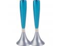 Yair Emanuel Anodized Aluminum Slender Candlesticks - Two-Tone