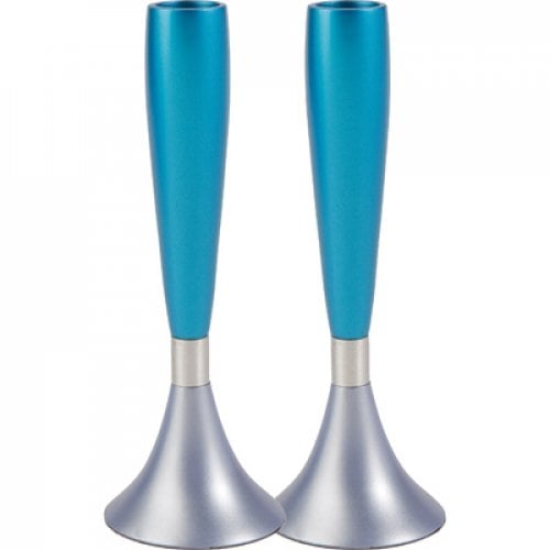 Yair Emanuel Anodized Aluminum Slender Candlesticks - Two-Tone