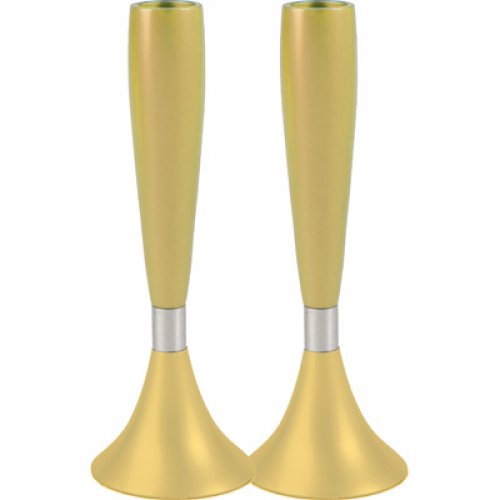 Yair Emanuel Anodized Aluminum Slender Shabbat Candlesticks