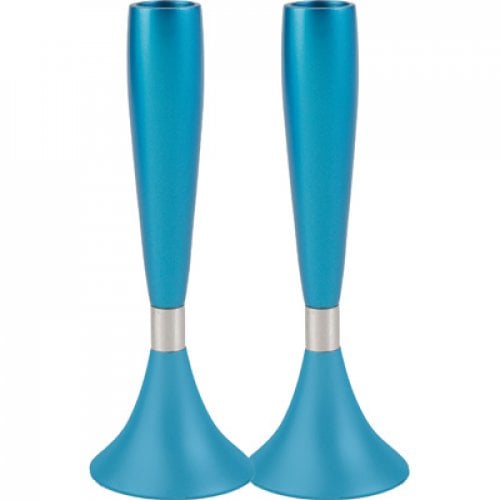 Yair Emanuel Anodized Aluminum Slender Shabbat Candlesticks