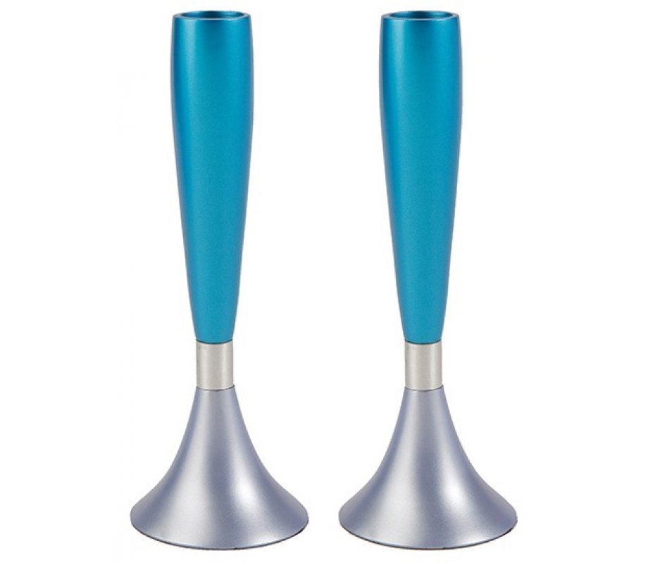Yair Emanuel Anodized Aluminum Slender Shabbat Candlesticks