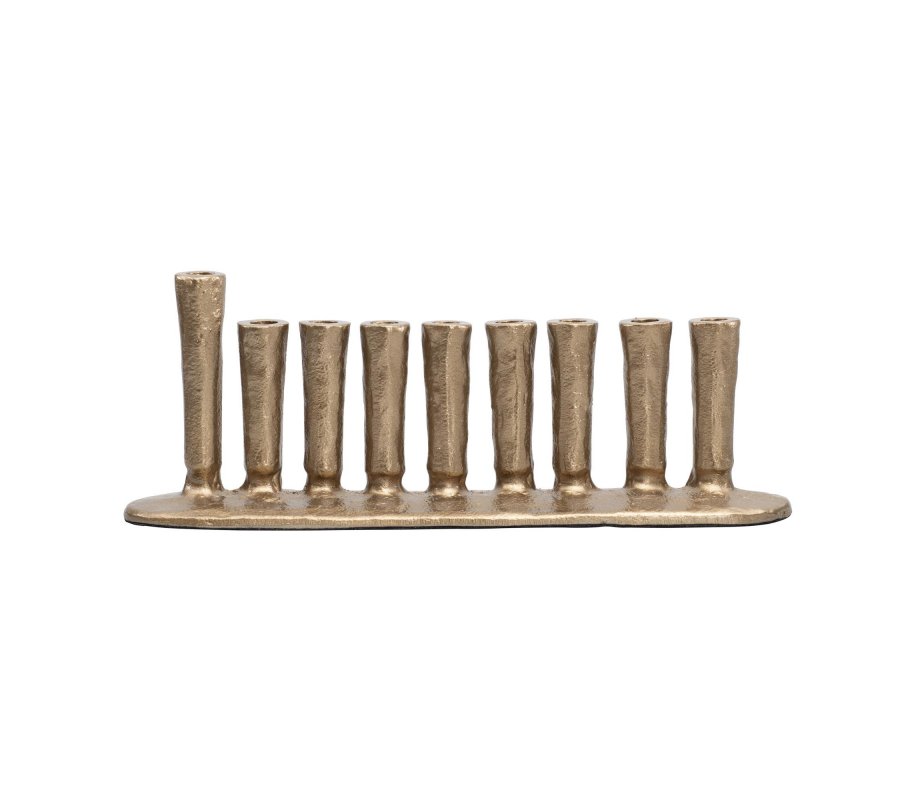Yair Emanuel Antique Style Chanukah Menorah - Brass Color