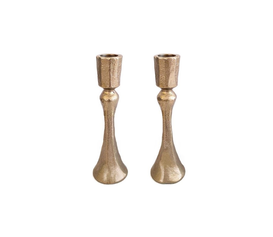 Yair Emanuel Antique Style Small Brass Candlesticks