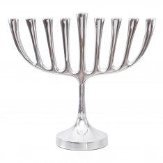 Yair Emanuel Classic Contemporary Chanukah Menorah - Silver Color, 3 Sizes