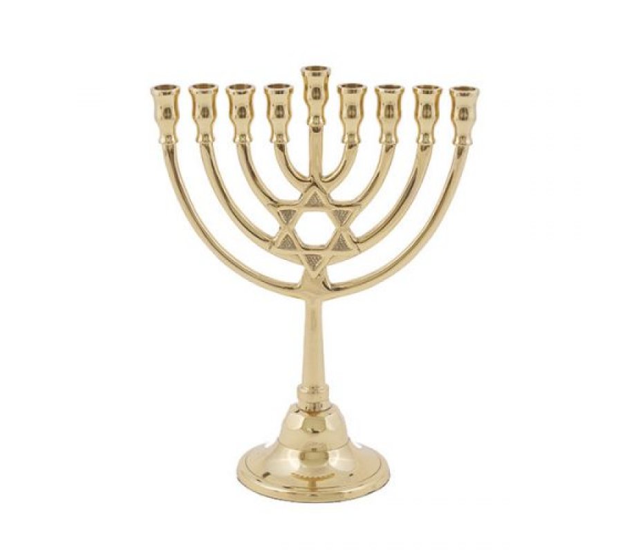 Yair Emanuel Classic Glossy Hanukkah Menorah with Star of David - 9