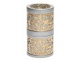 Yair Emanuel Compact Havdalah Candle and Spice Holder, Cutout Design - Silver