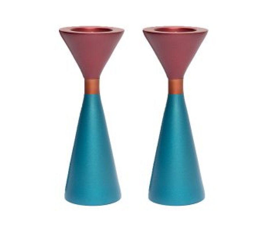 Yair Emanuel Cone Candlesticks, Two Sided and Two Colored - Choice of Colors