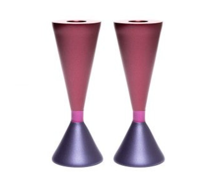 Yair Emanuel Cone Candlesticks, Two Sided and Two Colored - Choice of Colors