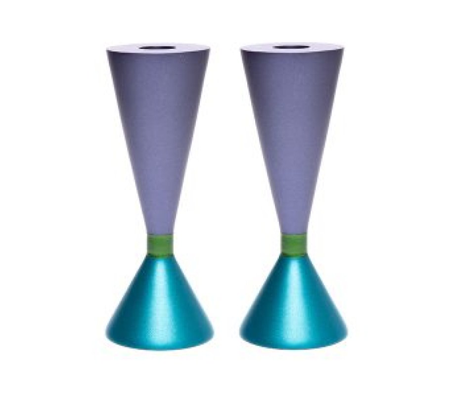Yair Emanuel Cone Candlesticks, Two Sided and Two Colored - Choice of Colors