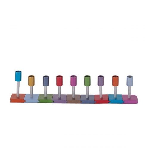 Yair Emanuel DIY Cylinders Chanukah Menorah - Multicolor
