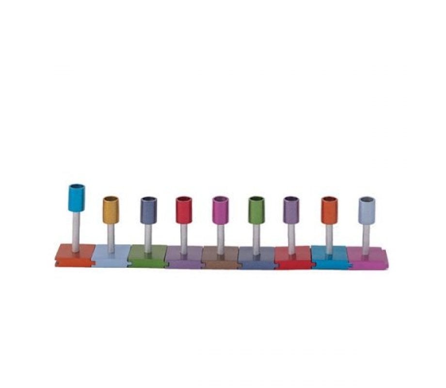 Yair Emanuel DIY Cylinders Chanukah Menorah - Multicolor