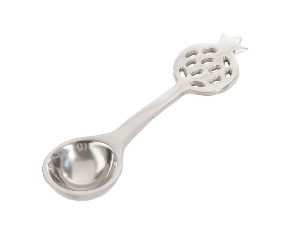 Yair Emanuel Decorative Silver Color Spooon - Pomegranate Seed Design