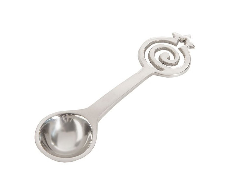 Yair Emanuel Decorative Silver Color Spooon - Pomegranate Spiral