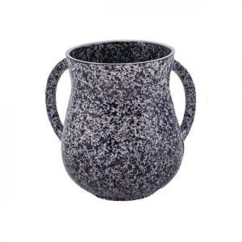 Yair Emanuel Faux Marble Netilat Yadayim Wash Cup - Black