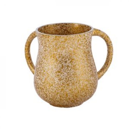 Yair Emanuel Faux Marble Netilat Yadayim Wash Cup - Gold