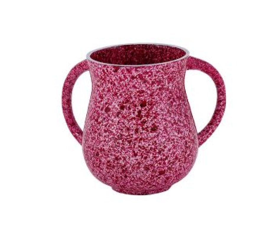 Yair Emanuel Faux Marble Netilat Yadayim Wash Cup - Pink