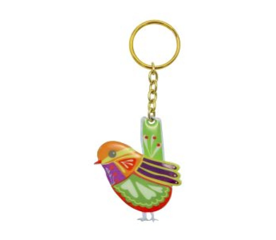 Yair Emanuel, Gold Key Chain  Colorful Bird Decoration