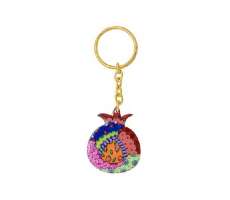 Yair Emanuel, Gold Key Chain  Colorful Pomegranate Decoration