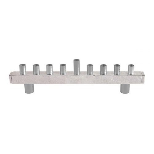 Yair Emanuel Hammered Aluminum Hanukkah Menorah with Tube Design - Silver