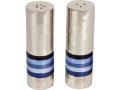 Yair Emanuel Hammered Nickel Salt and Pepper Shakers - Decorative Bands