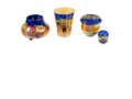 Yair Emanuel Hand Painted Compact Shabbat Candlesticks and Havdalah - Jerusalem