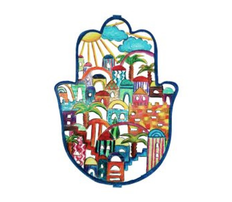 Yair Emanuel Hand Painted Wall Hamsa, Large – Jerusalem Images