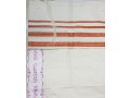 Yair Emanuel Hand Woven Silk Tallit Set, Embroidered Atara - Orange Stripes