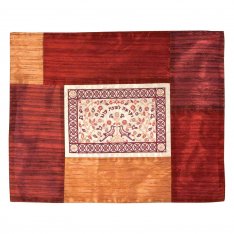 Yair Emanuel, Hot Plate Plata Cover with Fabric Collage - Burgundy and Gold