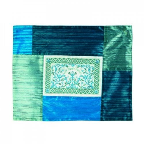 Yair Emanuel Insulated Hot Plate Platta Cover, Shades of Blue - Embroidery
