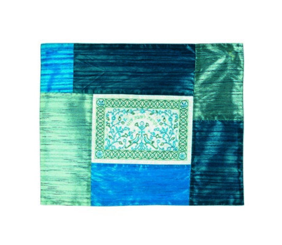 Yair Emanuel Insulated Hot Plate Platta Cover, Shades of Blue - Embroidery