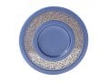 Yair Emanuel Kiddush Cup and Plate, Silver Jerusalem Overlay - Blue