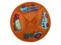 Yair Emanuel Kippah for Children  Embroidered Colored Trucks on Orange